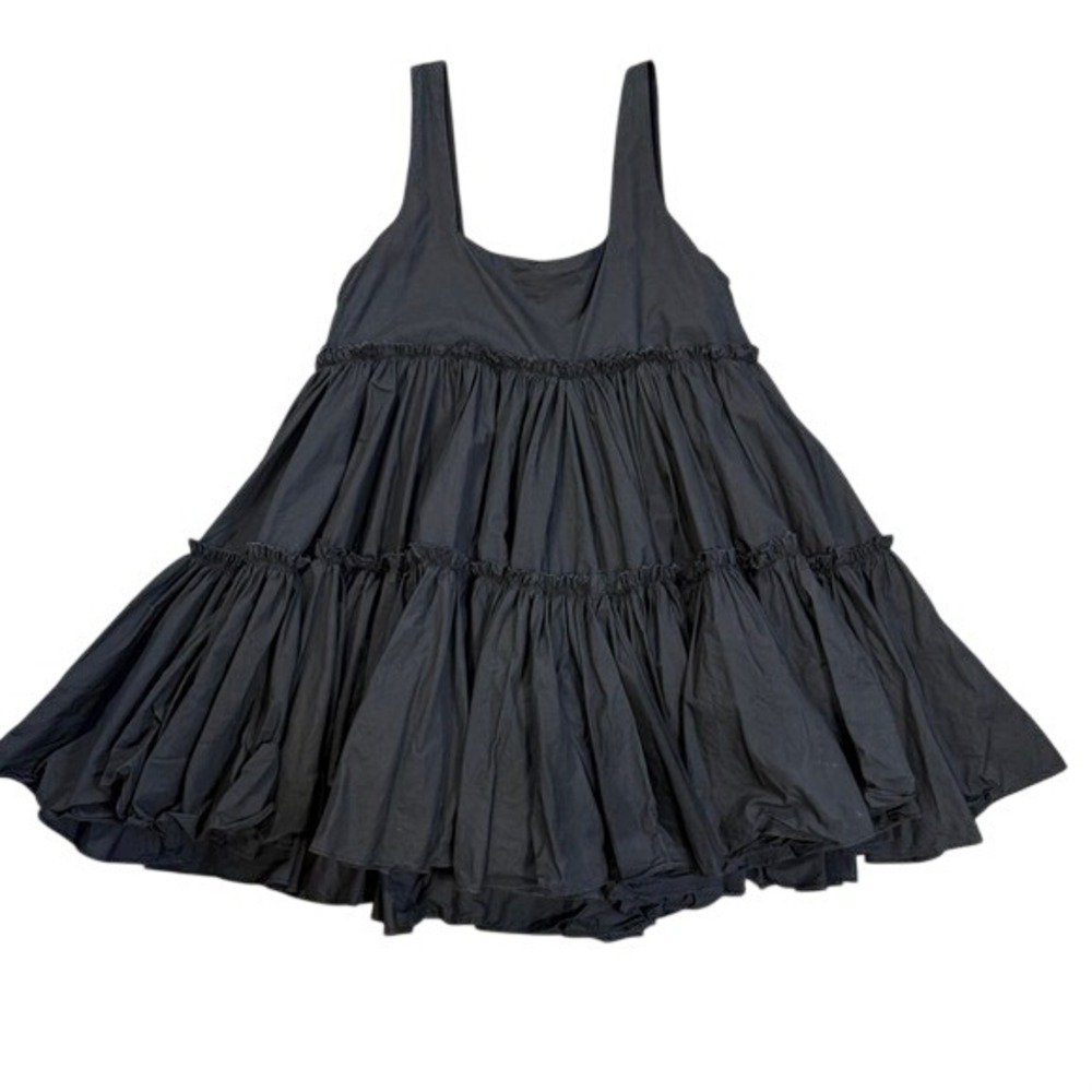 Black Tiered Babydoll‎ Mini Dress Flirty Flowy Boho Chic Summer Aesthetic Size S - Picture 7 of 7